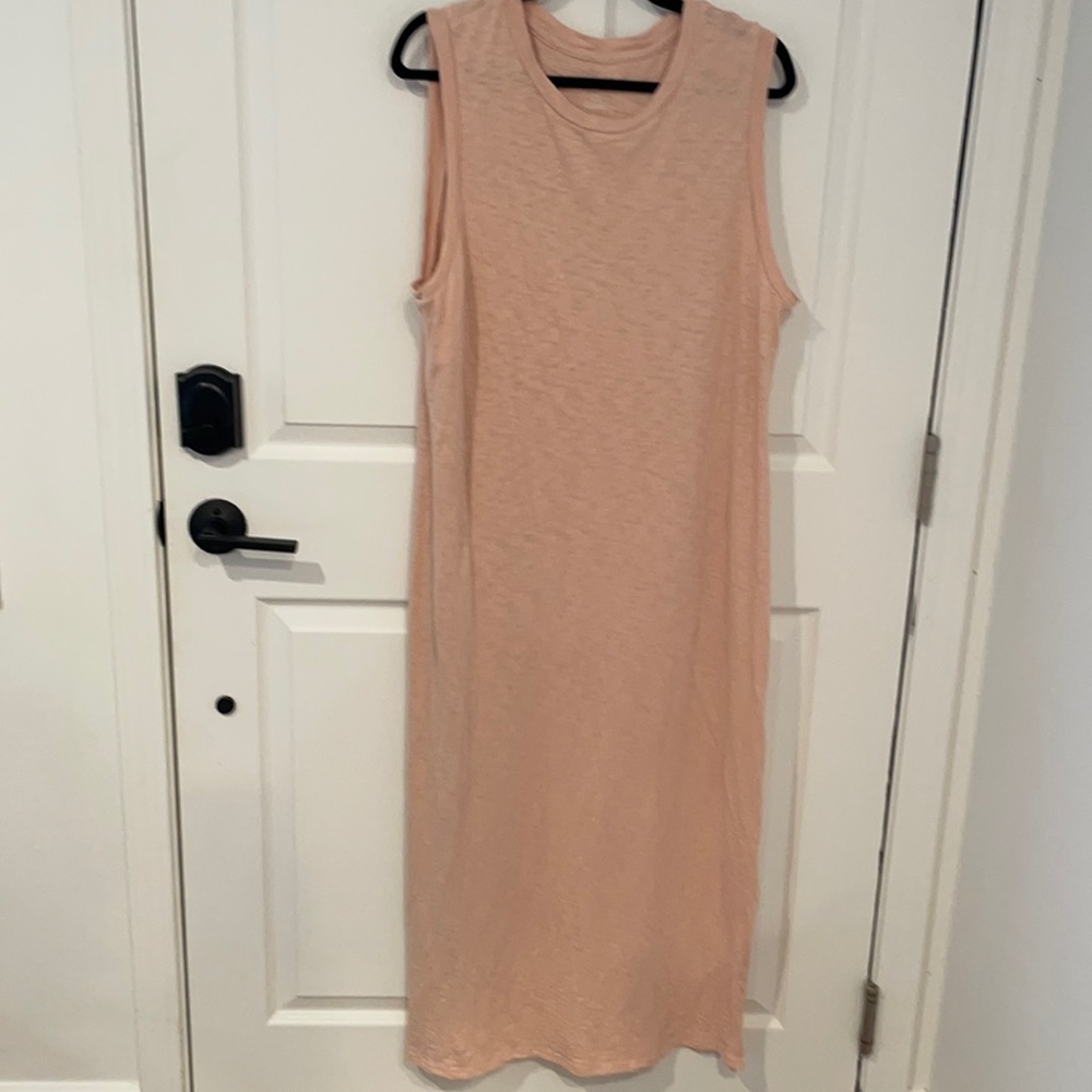 Pink Universal Thread tank floor length dress.